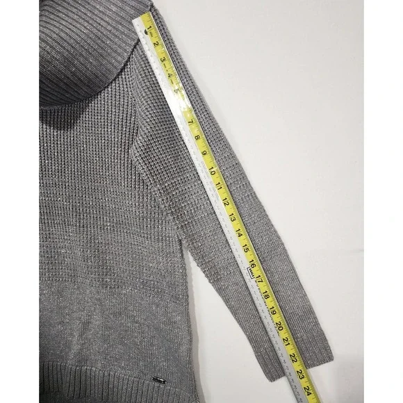 Calvin Klein Women's Classic Tutle Neck Elegant Cozy Gray Sweater Size M - Picture 6 of 9
